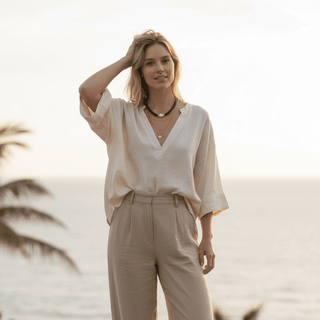 Baroque Pearl Dark Green Beaded Necklace - Georgina Nicol