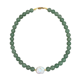 Baroque Pearl Mint Green Beaded Necklace - Georgina Nicol