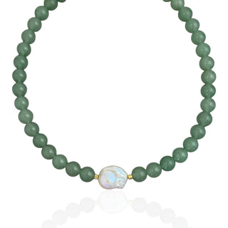 Baroque Pearl Mint Green Beaded Necklace - Georgina Nicol