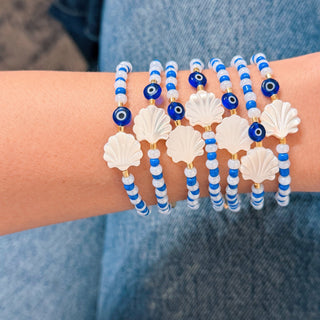 Blessed by the Sea — Seashell & Evil Eye Bracelet - Georgina Nicol