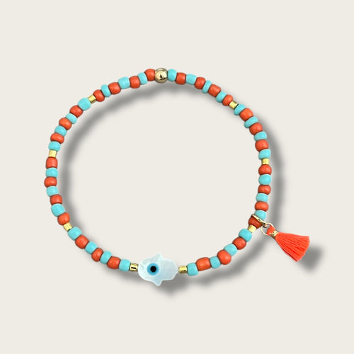 Blessings Flow to Me — Evil Eye Hamsa Beaded Bracelet - Georgina Nicol