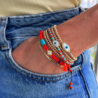 Blessings Flow to Me — Evil Eye Hamsa Beaded Bracelet - Georgina Nicol