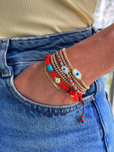 Load image into Gallery viewer, Blessings Flow to Me — Evil Eye Hamsa Beaded Bracelet - Georgina Nicol
