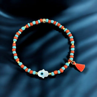 Blessings Flow to Me — Evil Eye Hamsa Beaded Bracelet - Georgina Nicol