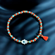 Load image into Gallery viewer, Blessings Flow to Me — Evil Eye Hamsa Beaded Bracelet - Georgina Nicol
