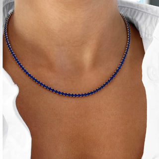 Blue CZ Tennis Necklace - Georgina Nicol