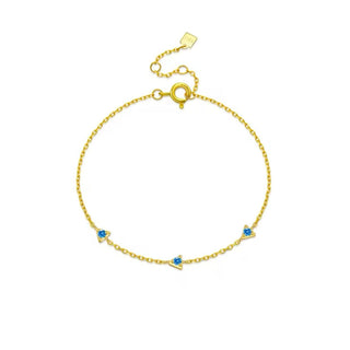 Blue Cz Triangle Chain Bracelet - Georgina Nicol
