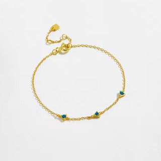 Blue Cz Triangle Chain Bracelet - Georgina Nicol