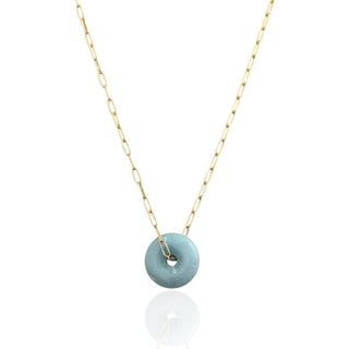 Blue Disc Mini Paper Clip Chain Necklace - Georgina Nicol