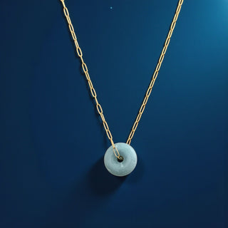 Blue Disc Mini Paper Clip Chain Necklace - Georgina Nicol