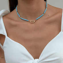 Load image into Gallery viewer, Blue Disc Stone Necklace - Georgina Nicol
