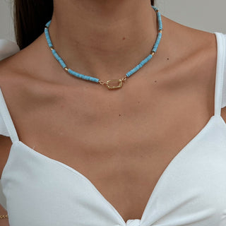 Blue Disc Stone Necklace - Georgina Nicol