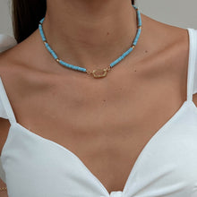 Load image into Gallery viewer, Blue Disc Stone Necklace - Georgina Nicol
