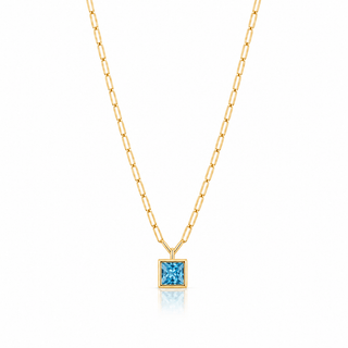 Blue Square CZ Necklace - Georgina Nicol