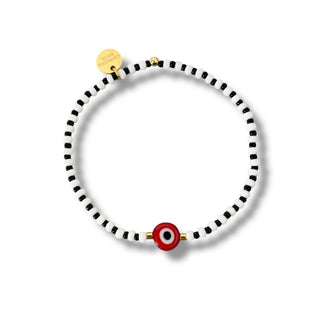 Bold Energy, Clear Mind — Red Evil Eye Beaded Bracelet - Georgina Nicol