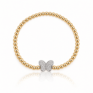 Butterfly Gold Beaded Bracelet - Georgina Nicol