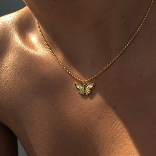Butterfly Gold Beaded Necklace - Georgina Nicol