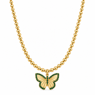 Butterfly Gold Beaded Necklace - Georgina Nicol