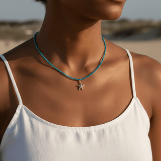 Calm Energy & Coastal Elegance Starfish Turquoise Necklace - Georgina Nicol