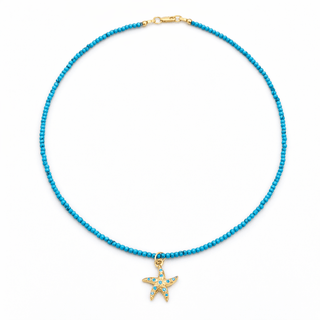 Calm Energy & Coastal Elegance Starfish Turquoise Necklace - Georgina Nicol