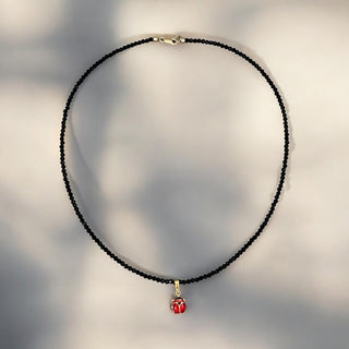 Carry Good Luck with You – Black Spinel Necklace with 14K Solid Gold Ladybug - Georgina Nicol