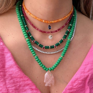 Clarity, Confidence & Elevated Energy Orange Ethiopian Opal Sapphire Necklace - Georgina Nicol