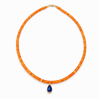 Clarity, Confidence & Elevated Energy Orange Ethiopian Opal Sapphire Necklace - Georgina Nicol