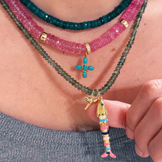 Clarity, Confidence & Forward Movement Green Apatite Ocean Charms Necklace - Georgina Nicol