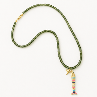 Clarity, Confidence & Forward Movement Green Apatite Ocean Charms Necklace - Georgina Nicol