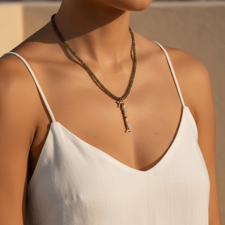 Clarity, Confidence & Forward Movement Green Apatite Ocean Charms Necklace - Georgina Nicol