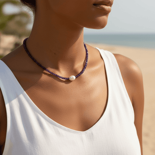 Clarity & Inner Calm Purple Jade Pearl Necklace - Georgina Nicol