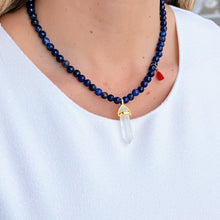 Load image into Gallery viewer, Clarity, Wisdom &amp; Energy - Lapis Lazuli Necklace with Clear Quartz Pendulum - Georgina Nicol
