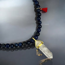 Load image into Gallery viewer, Clarity, Wisdom &amp; Energy - Lapis Lazuli Necklace with Clear Quartz Pendulum - Georgina Nicol
