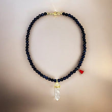 Load image into Gallery viewer, Clarity, Wisdom &amp; Energy - Lapis Lazuli Necklace with Clear Quartz Pendulum - Georgina Nicol
