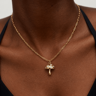 Clear CZ Mushroom Necklace - Georgina Nicol