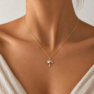 Colorful CZ Mushroom Necklace - Georgina Nicol