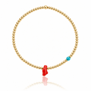 Coral Gold Beaded Bracelet - Georgina Nicol