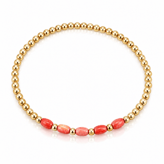 Coral Gold Beaded Bracelet - Georgina Nicol