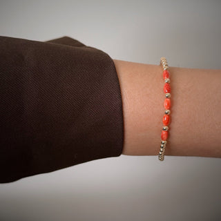 Coral Gold Beaded Bracelet - Georgina Nicol