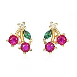 Cz Cherry Stud Earrings - Georgina Nicol