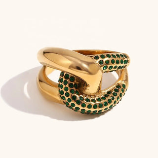 Cz Crossover Chunky Ring - Georgina Nicol