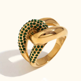 Cz Crossover Chunky Ring - Georgina Nicol