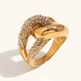 Cz Crossover Chunky Ring - Georgina Nicol