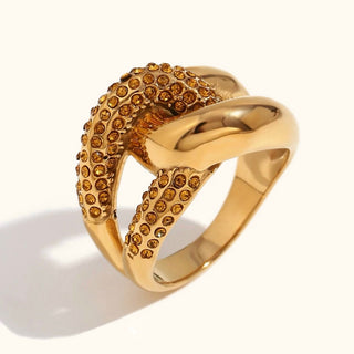 Cz Crossover Chunky Ring - Georgina Nicol