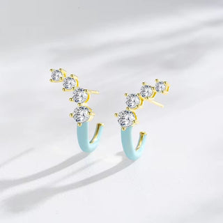 CZ Curve Earrings - Georgina Nicol