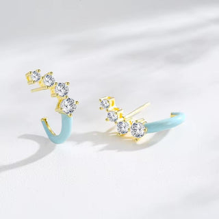 CZ Curve Earrings - Georgina Nicol