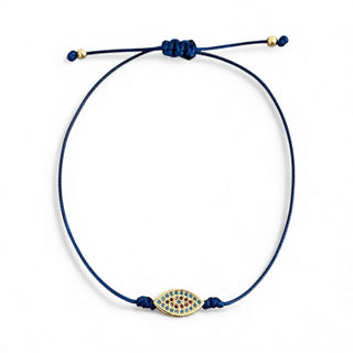 CZ Evil Eye Cord Bracelet - Georgina Nicol