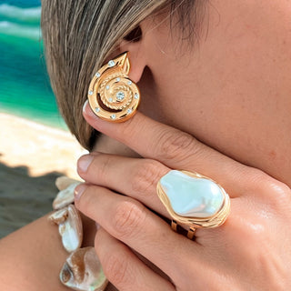 Cz Seashell Earrings - Georgina Nicol