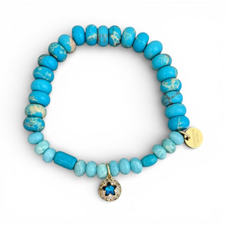 CZ Star Turquoise Beaded Bracelet - Georgina Nicol