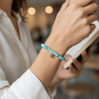 CZ Star Turquoise Beaded Bracelet - Georgina Nicol